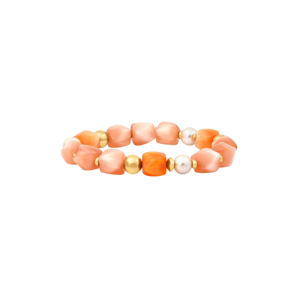 N°3 Bracelet Ajustable Acier & Perles en résine.