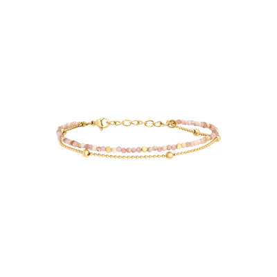 N°3 Bracelet Ajustable Acier & Pierres semi précieuses.