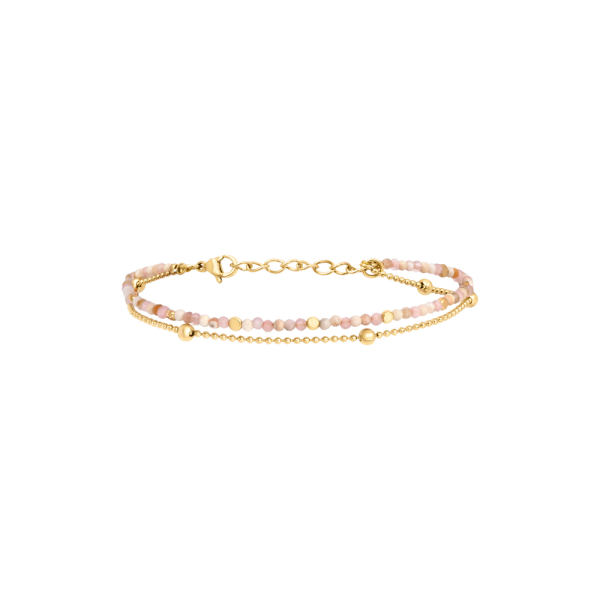 N°3 Bracelet Ajustable Acier & Pierres semi précieuses.