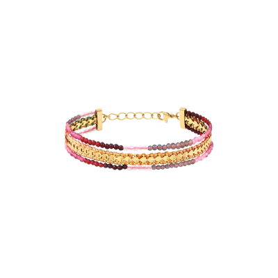 N°3 Bracelet Ajustable Acier & Pierres semi précieuses.