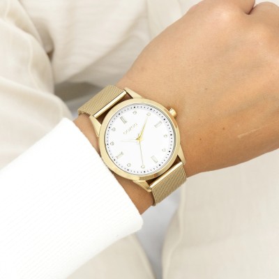 OOZOO Montre Femme dorée.