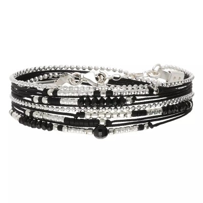 DORIANE Bijoux Bracelet 2 Tours Atlanta Noir.