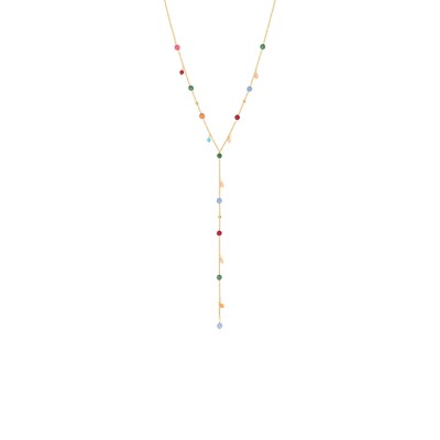 N°3 Collier Cravate Acier & Pierres semi précieuses.