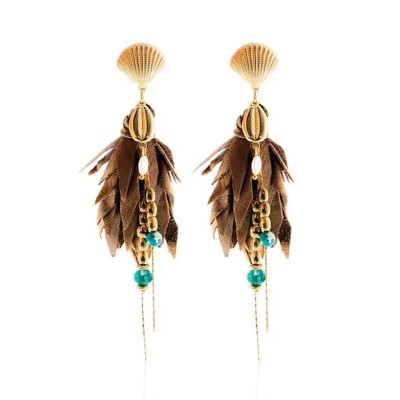 MADAMIRMA Boucles d’oreilles Poussoir Aqua.