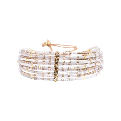 BELLE MAIS PAS QUE Bracelet White Massaï Signature Blanche.