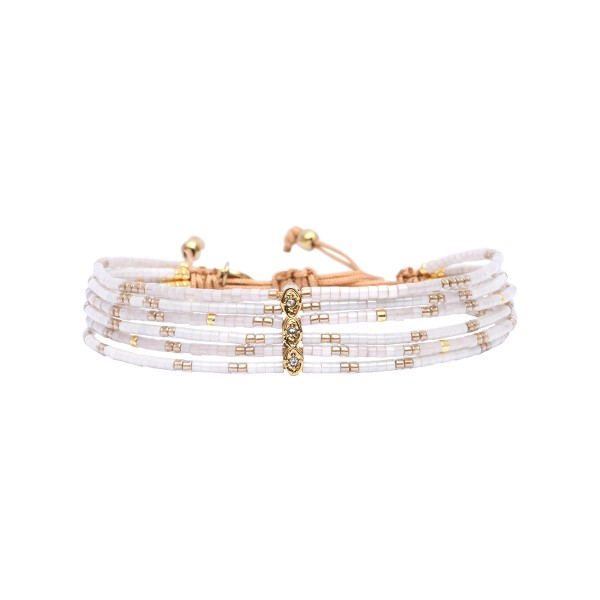 BELLE MAIS PAS QUE Bracelet White Massaï Signature Anouk.