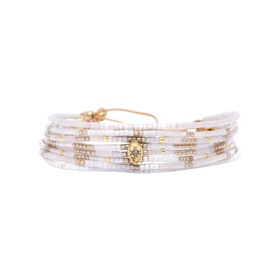 BELLE MAIS PAS QUE Bracelet White Massaï Signature Isaure.