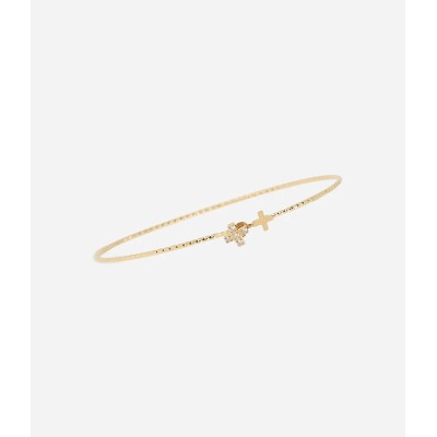 ZAG Bijoux Bracelet Jonc Aswa Acier doré.