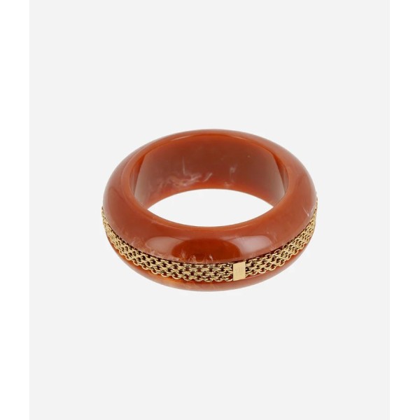 ZAG Bijoux Bracelet Jonc Flumini Acétate Rouge Terracotta.