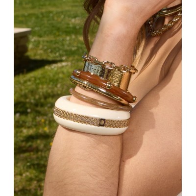 ZAG Bijoux Bracelet Jonc Flumini Acétate Blanc.