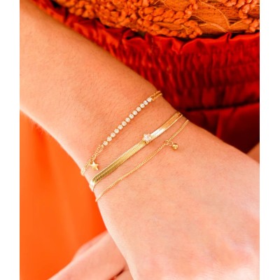 ZAG Bijoux Bracelet ajustable Giju Acier doré.