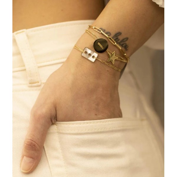 ZAG Bijoux Bracelet ajustable Star Acier doré.
