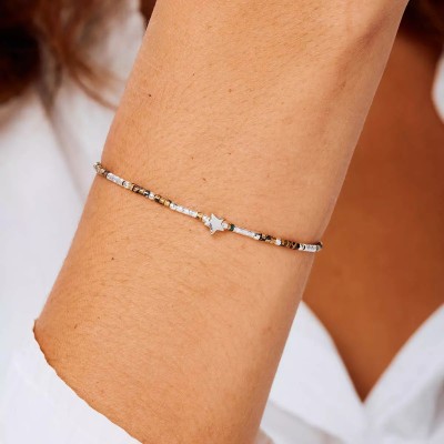DORIANE Bijoux Bracelet Elastiqué Bohème Léopard.