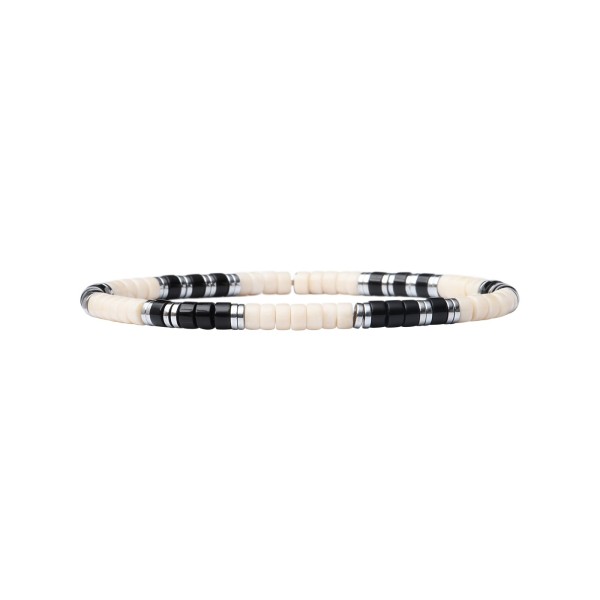 BEAU GOSSE Bracelet Homme extensible Léo Onyx & Pierre de Rivière.