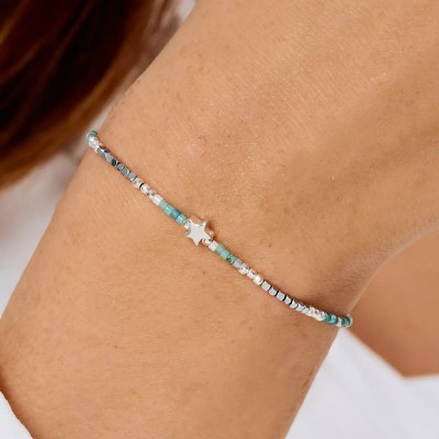 DORIANE Bijoux Bracelet Elastiqué L’Etoilé Bleu.