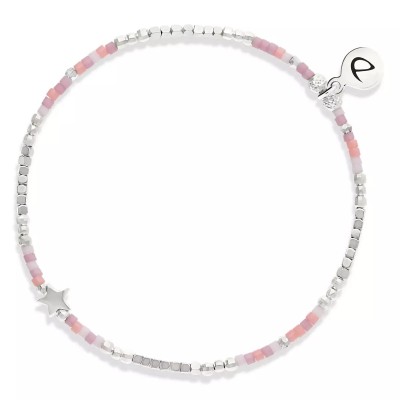 DORIANE Bijoux Bracelet Elastiqué L’Etoilé Rose Orangé.