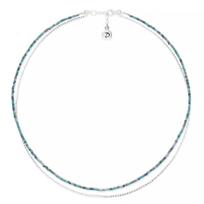 Doriane Bijoux Collier 2 rangs Le Miyuki Bleu Turquoise.