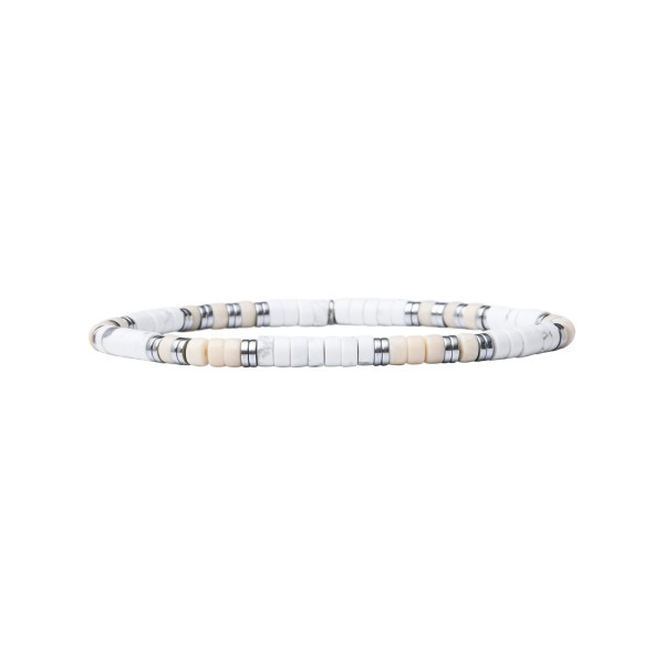 BEAU GOSSE Bracelet Homme extensible Léo Howlite & Pierre de Rivière.
