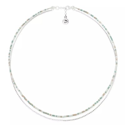 Doriane Bijoux Collier 2 rangs Le Miyuki Vert Amande.