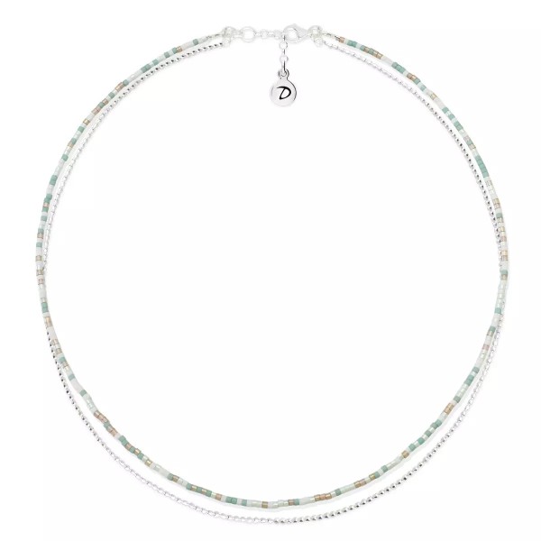 Doriane Bijoux Collier 2 rangs Le Miyuki Vert Amande.