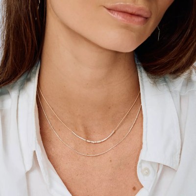 Doriane Bijoux Collier Le Pétillant Vert Crème.
