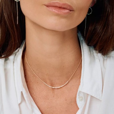 Doriane Bijoux Collier Le Pétillant Vert Crème.