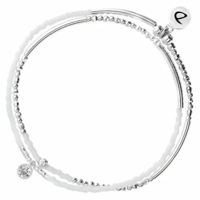 DORIANE Bijoux Bracelet Elastiqué 2 Tours Argent.