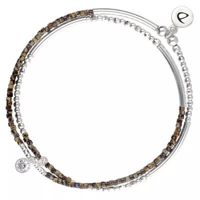 DORIANE Bijoux Bracelet Elastiqué 2 Tours Argent.