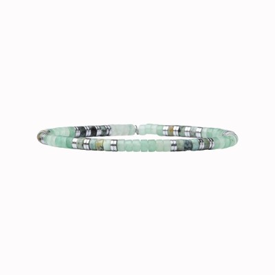 BEAU GOSSE Bracelet Homme extensible Léo Aventurine & Turquoise Africaine.