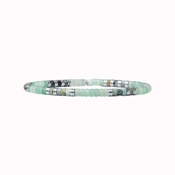 BEAU GOSSE Bracelet Homme extensible Léo Aventurine & Turquoise Africaine.