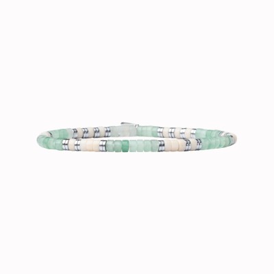 BEAU GOSSE Bracelet Homme extensible Léo Pierre de Rivière & Aventurine.