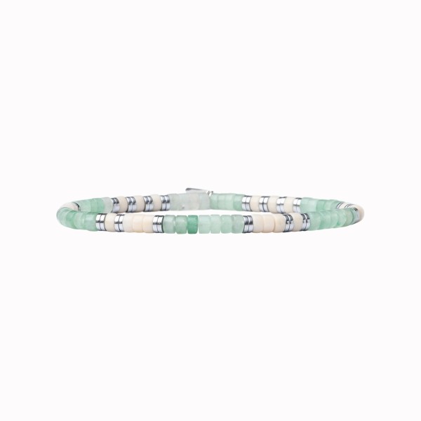 BEAU GOSSE Bracelet Homme extensible Léo Pierre de Rivière & Aventurine.