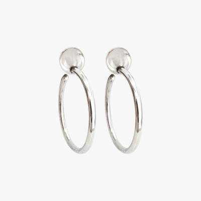CXC Boucles d’oreilles Créoles Dôme plaquées Argent.
