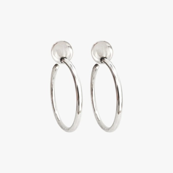 CXC Boucles d’oreilles Créoles Dôme plaquées Argent.