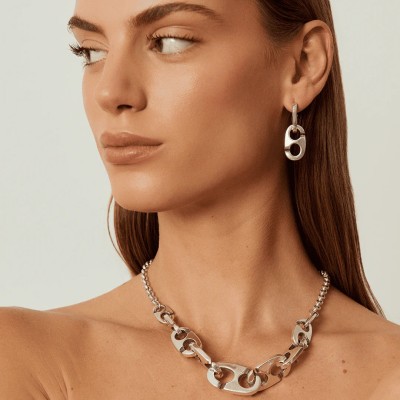 CXC Boucles d’oreilles Mousqueton plaquées Argent.