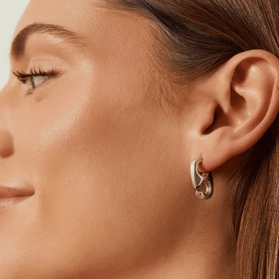 CXC Boucles d’oreilles Mousqueton plaquées Argent.