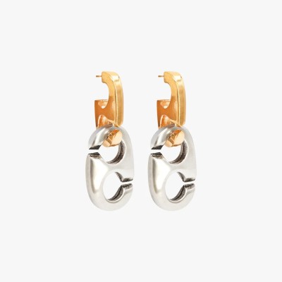 CXC Boucles d’oreilles Mousqueton plaquées Or & Argent.