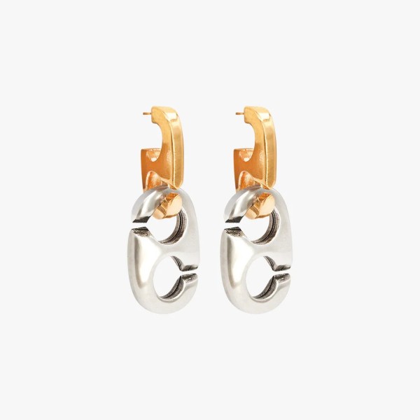 CXC Boucles d’oreilles Mousqueton plaquées Or & Argent.