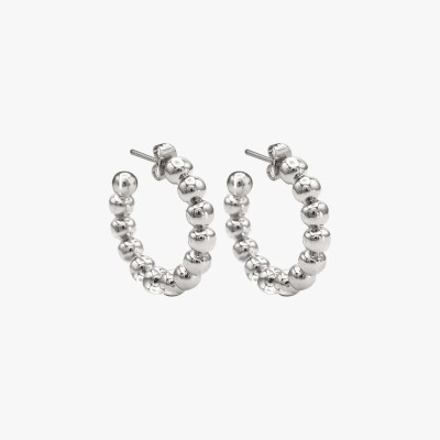 CXC Boucles d’oreilles Créoles Plaquées Argent.