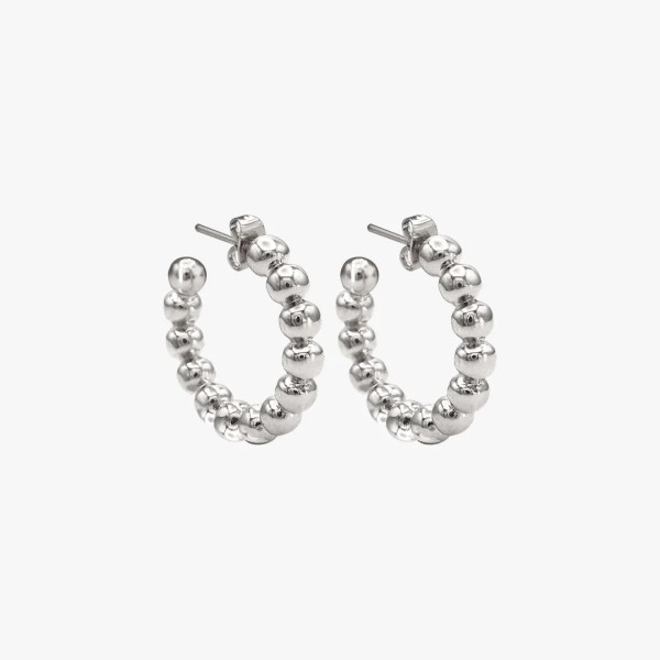 CXC Boucles d’oreilles Créoles Plaquées Argent.