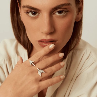 CXC Bague Flèche Plaquée Argent.