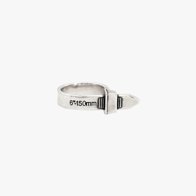 CXC Bague Sangle Plaquée Argent.