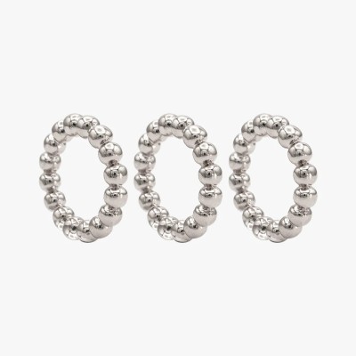 CXC Bague Billes Plaquée Argent.