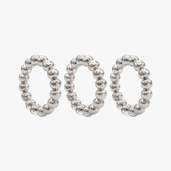 CXC Bague Billes Plaquée Argent.