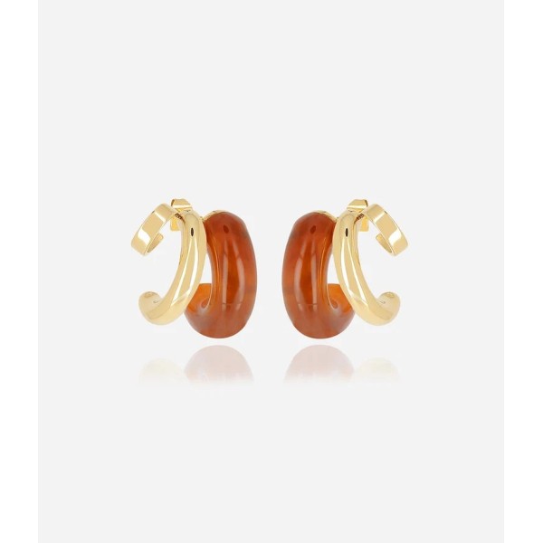 ZAG Bijoux Boucles d’oreilles Créoles Luciana marron.