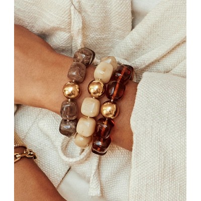 ZAG Bijoux Bracelet extensible Œdipe Ambre.