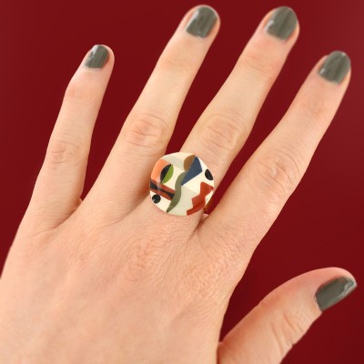 TARATATA bijoux Bague ronde ajustable Totem.