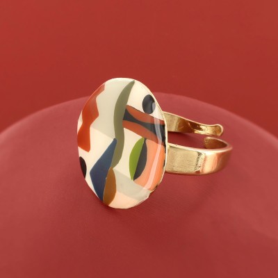 TARATATA bijoux Bague ronde ajustable Totem.