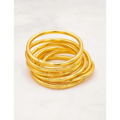 IKITA Paris Bracelet Jonc Bouddhiste Epais Doré.