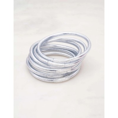 IKITA Paris Bracelet Jonc Bouddhiste Epais Argenté.